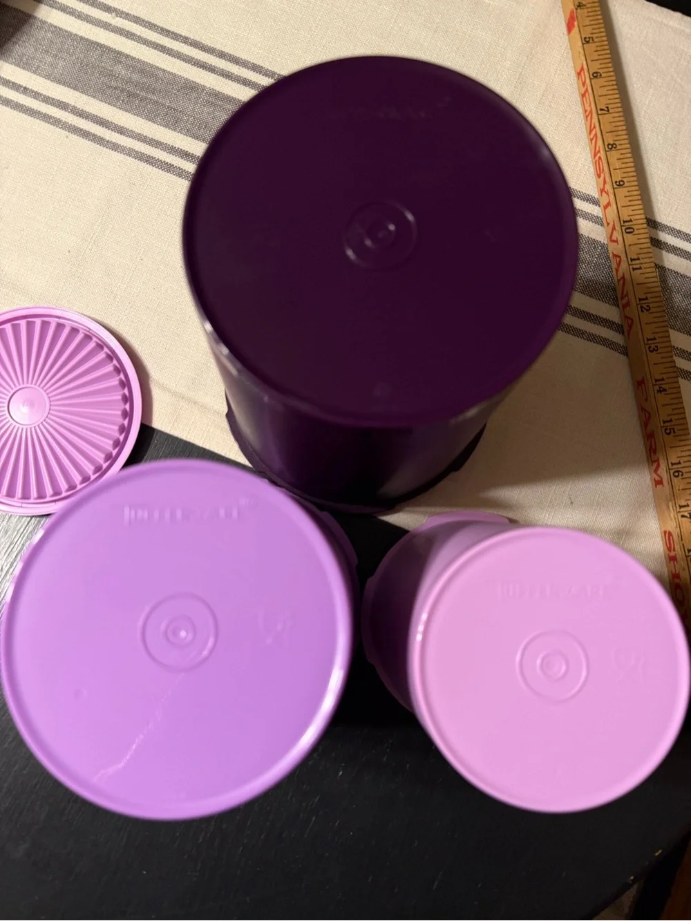 Tupperware Heritage 3-piece purple canister set